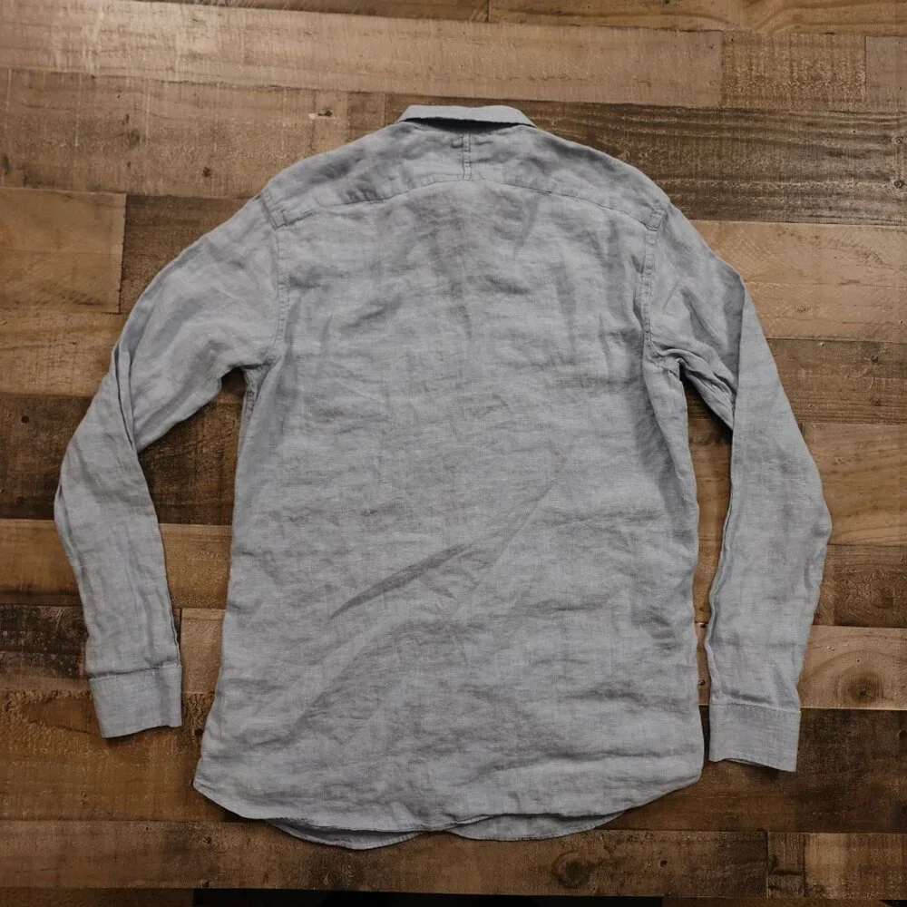 Banana Republic Linen Button-Down Shirt‎ Men’s Large Light Blue Casual Summer